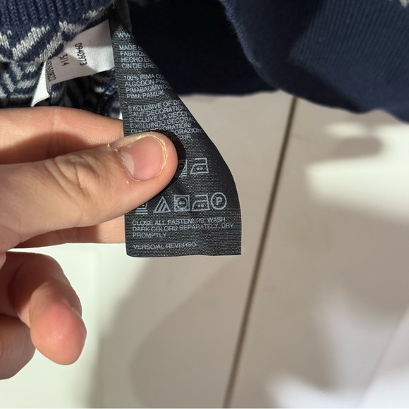 Tommy Hilfiger Cardigan Herringbone Navy Blue and White Size XL Academia Preppy - Picture 7 of 8